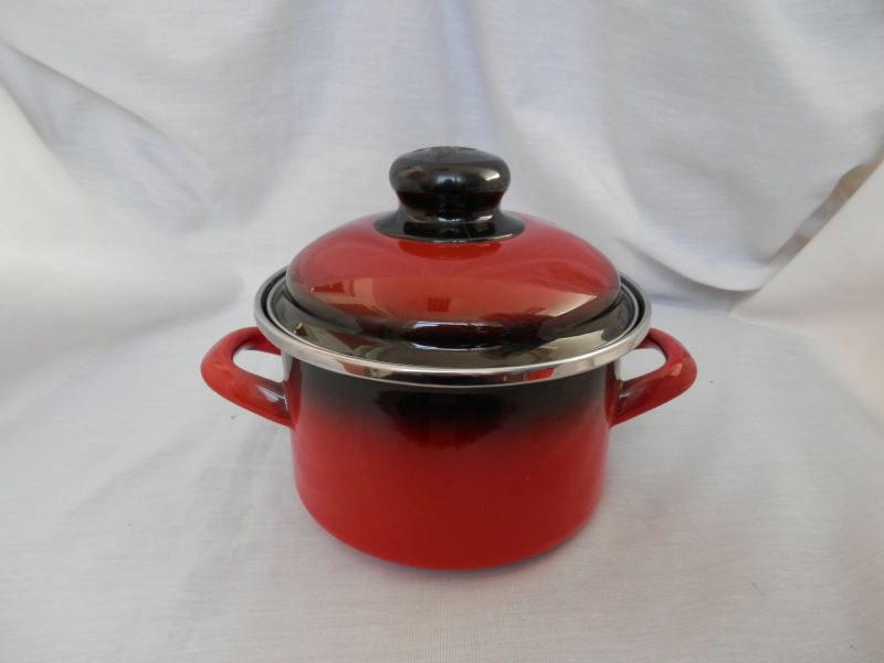 Bonyhádi Elit Koral fazék fedővel, 14 cm