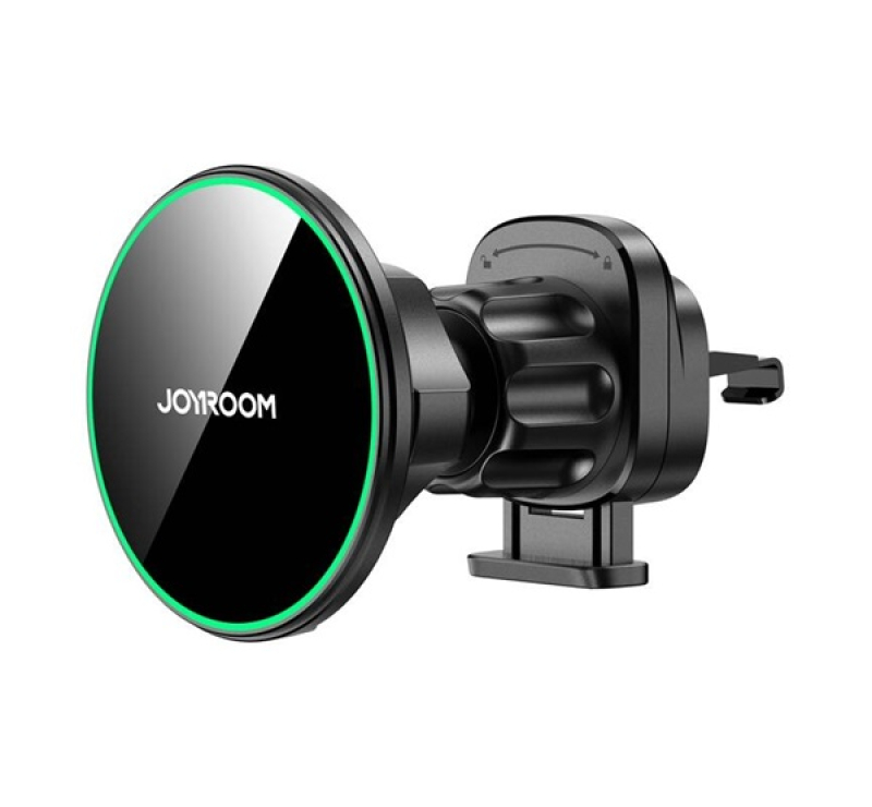 JOYROOM autós tartó (szellőzőre, mágneses, 360°, gyorstöltő, 15W, wireless, Qi2 szabvány) FEKETEJR-Z