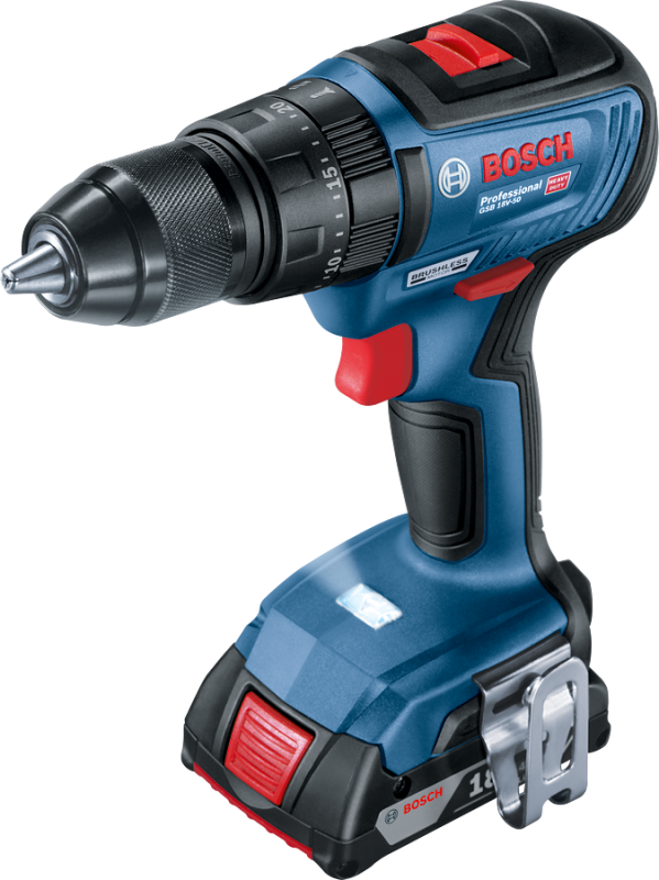 Bosch GSB 18V-50 Akkus ütvefúró-csavarozó 2x5,0Ah akksival L-Boxx-ban (06019H5101)