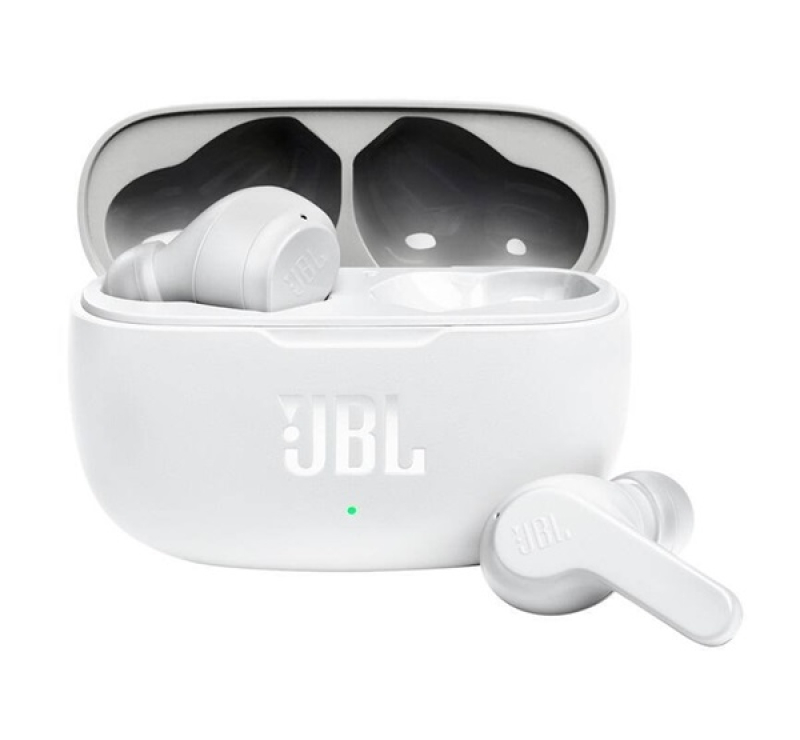 JBL WAVE 200 bluetooth fülhallgató SZTEREO (v5.0, TWS, cseppálló, mélyhang kiemelés + töltőtok) FEHÉ