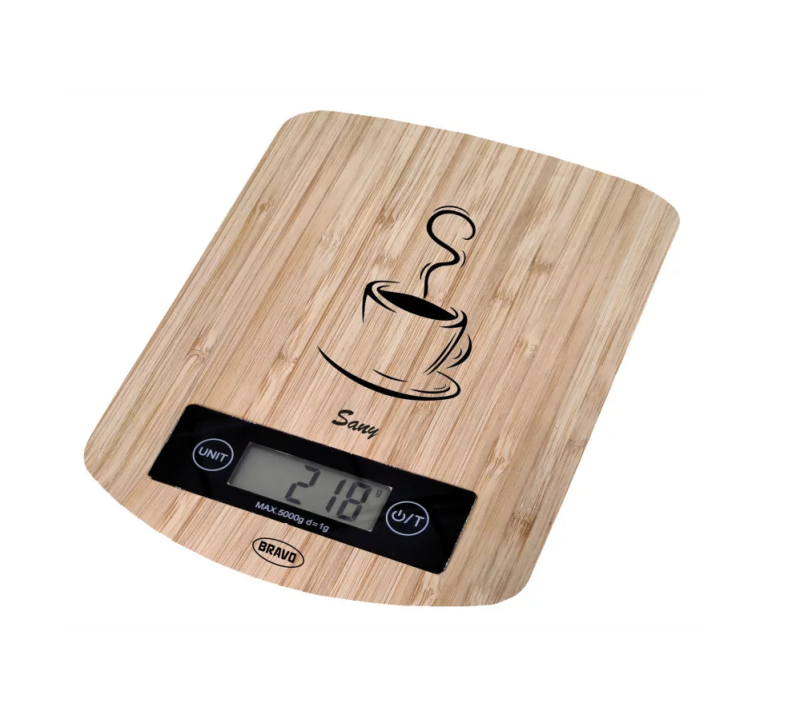 Bravo Sany digitális konyhai mérleg, barna, 10kg (B-5112B)
