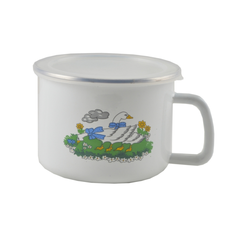 Zománcozott bögre tetővel 1 literes (14103)