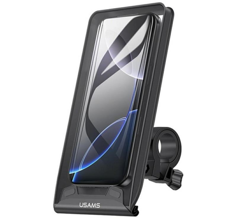 Usams ZJ083 kerékpáros és motoros telefontartó (kormányra rögzíthető, 360°, por és vízálló tok, 4.7-