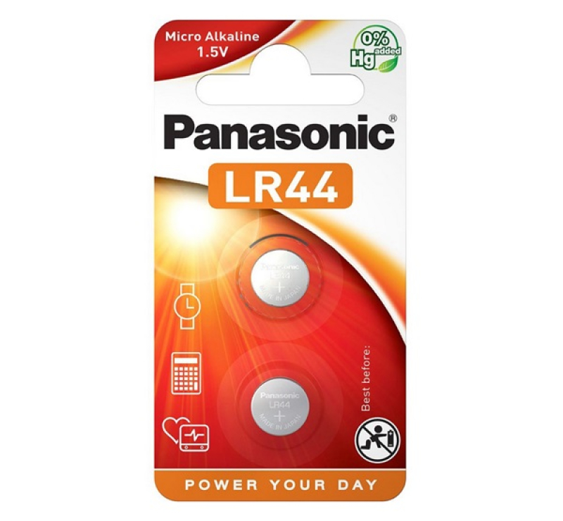 Panasonic gombelem (LR44EL/2B, 1.5V, alkáli) 2db/csomag