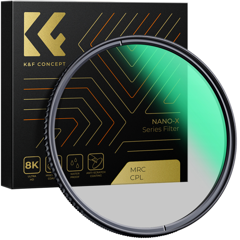 K&F Concept NANO-X series, B270, HD, CPL szűrő, vízlepergető, karcálló, 49mm (KF-01-992V1)