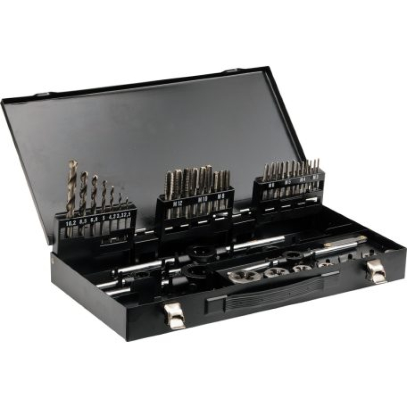 Yato menetfúró, menetmetsző, fémcsigafúró készlet M3-M12 44db (YAT-2978)