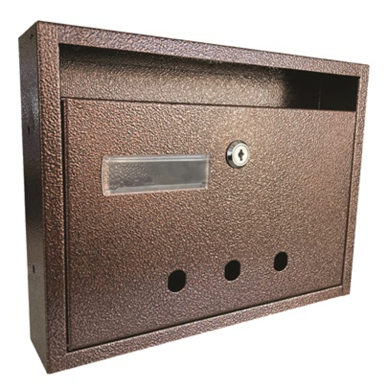 Postaláda fekvő lépcsőházi lenyíló (31x23cm) barna névtartóval (3490142)