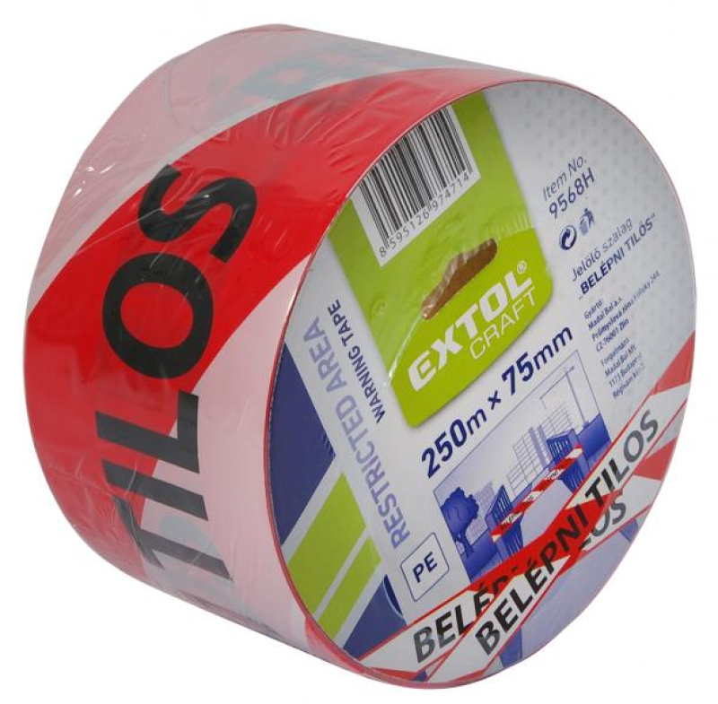 Extol Craft jelölő szalag, piros-fehér 75mm x 250m (9568H)