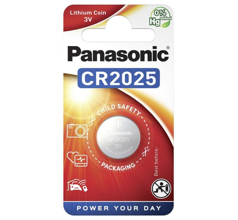 Panasonic gombelem (CR2025, 3V, lítium) 1db/csomag