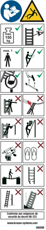 Krause Stabilo általános létrainformációs címke osztályozás nélkül, 5db (200044)