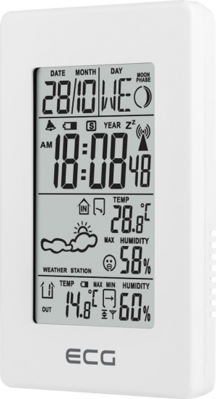 ECG Időjárásjelző állomás fehér (MS-100)