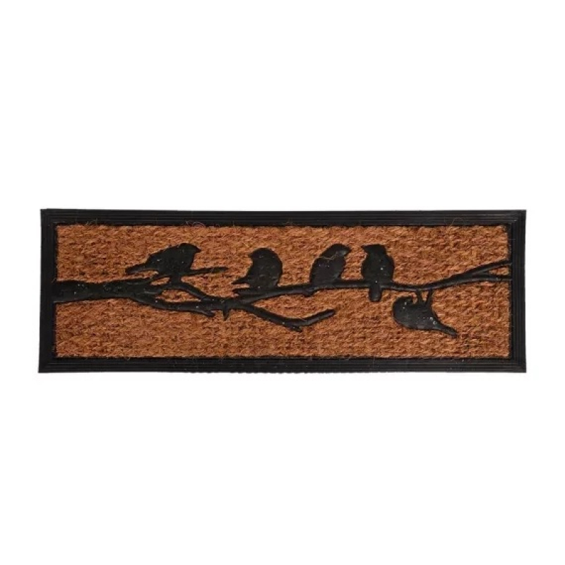 Kókuszrost és gumi lábtörlő madár mintás, 75x25cm (701-230 - RB239)