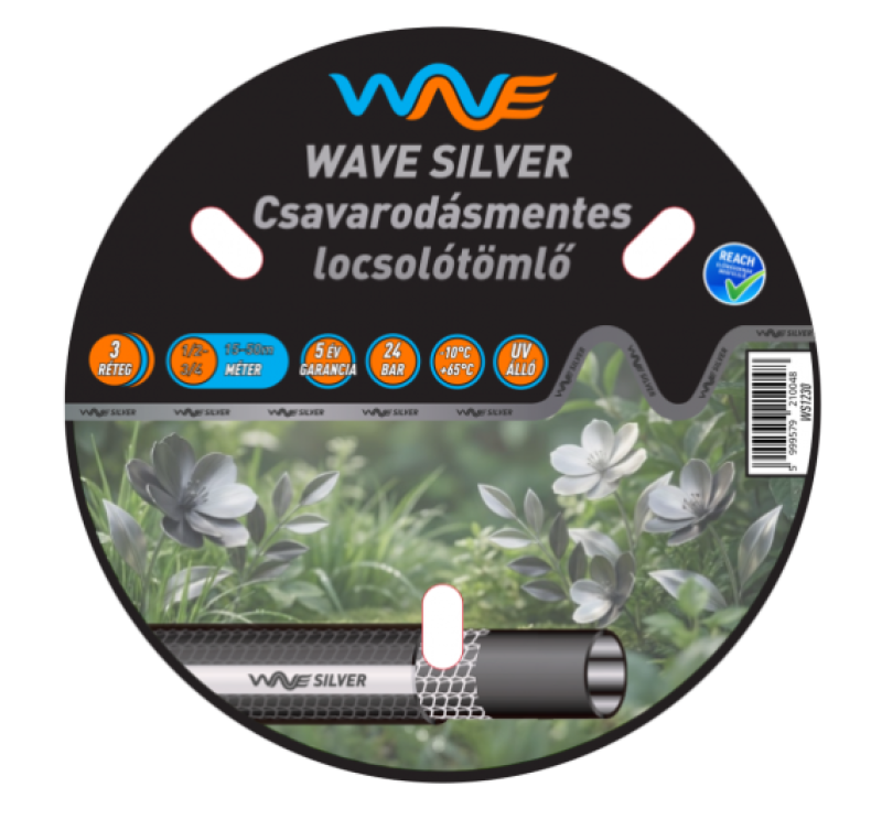 Wave Silver 3 rétegű csavarodásmentes locsolótömlő, 1/2