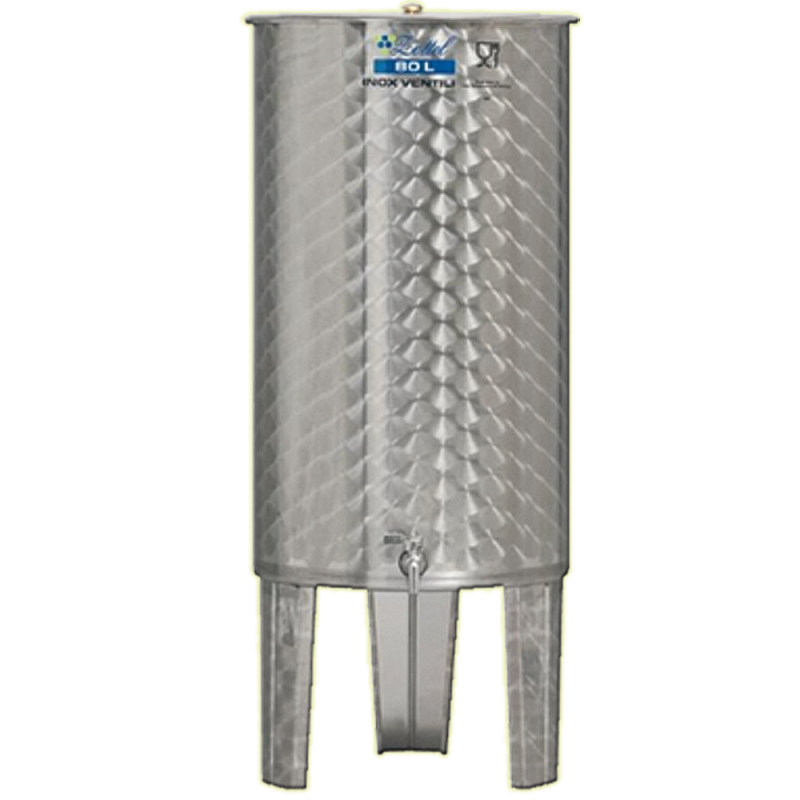 Inox 80 l-es bortartály, úszófedeles, paraffinos, 1 csappal (Zottel) (10503)
