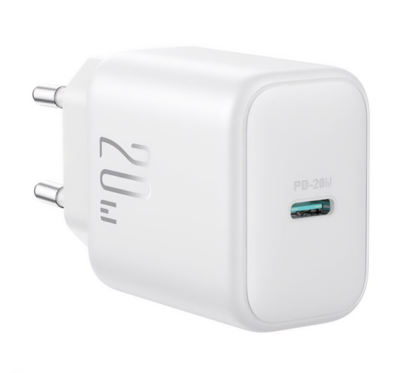 JOYROOM hálózati töltő Type-C aljzat (20W, PD gyorstöltő) FEHÉR