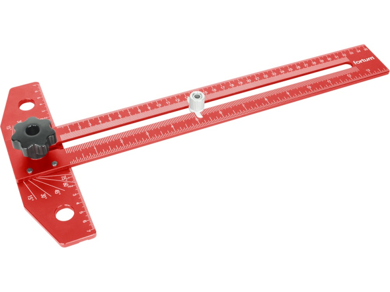 Fortum asztalos T-vonalzó és szögmérő, 350×190 mm (4784110)