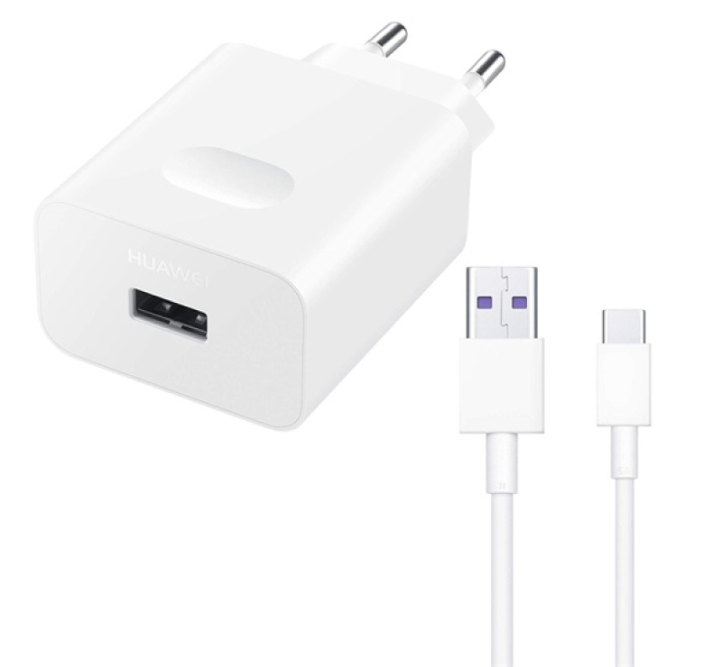 Huawei CP404B hálózati töltő USB aljzat (22.5W, PD gyorstöltő + Type-C kábel) FEHÉR