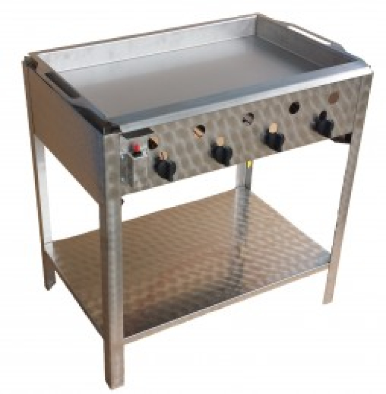 BGS-4 PRM négyégős álló pecsenyesütő készülék rozsdamentes serpenyővel PB-gáz üzemű