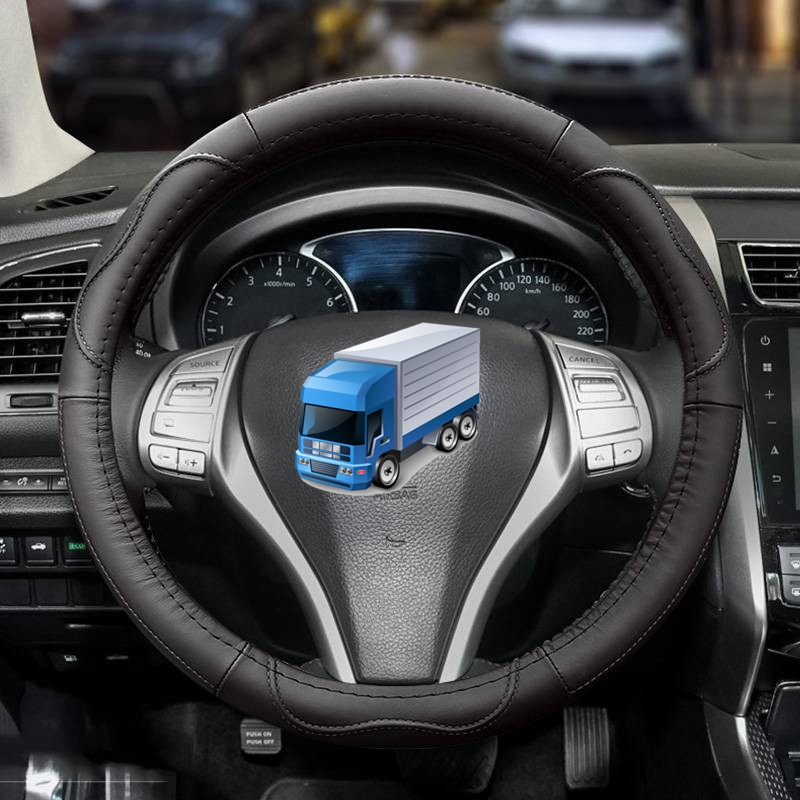 Bőr furgon kormányvédő 49cm, fekete (DS01BK49CM)