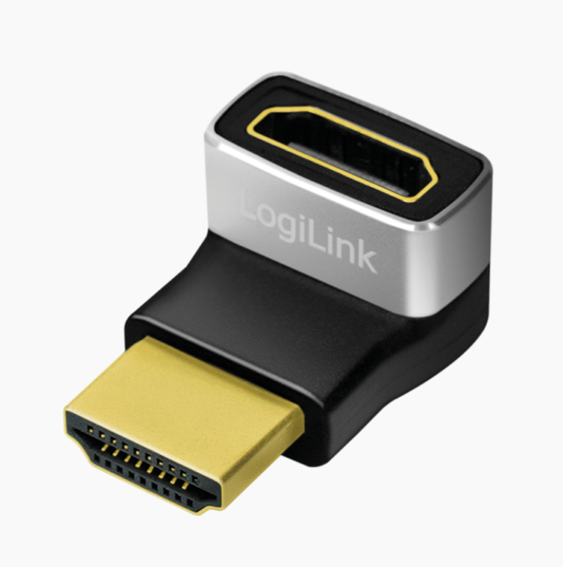Logilink HDMI adapter, A/M - A/F, 270  szögben, 8K/60 Hz, fekete/szürke (AH0007A)