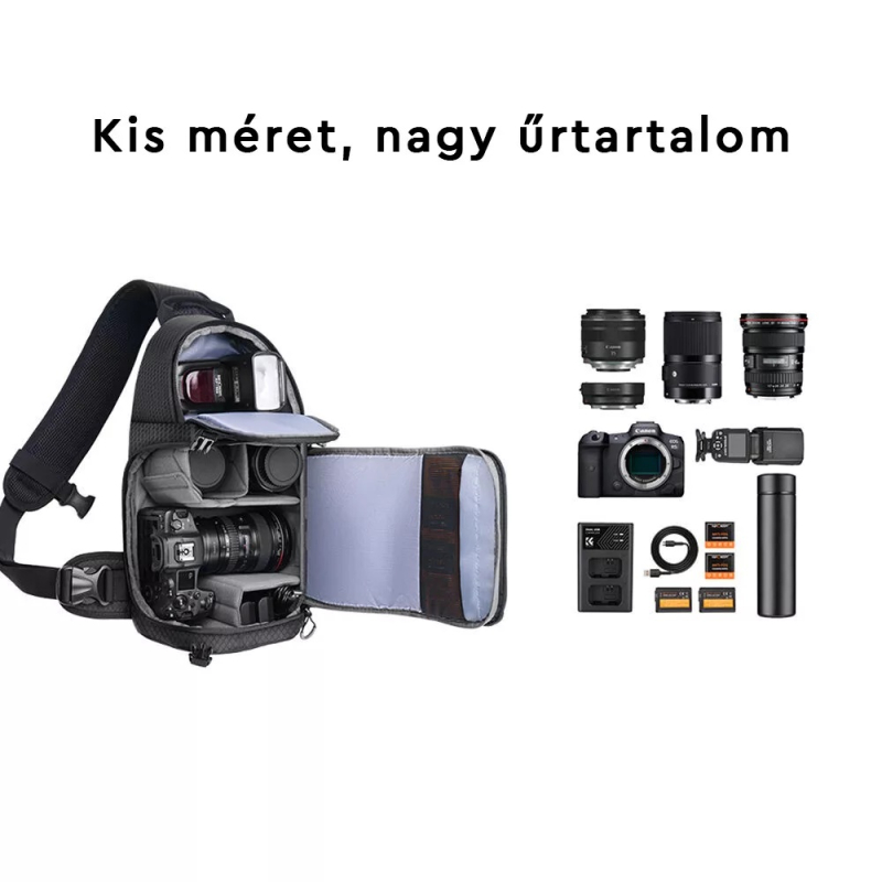 K&F Concept Beta Messenger egyvállas kamera hátizsák 10L, fekete (KF-13-141)
