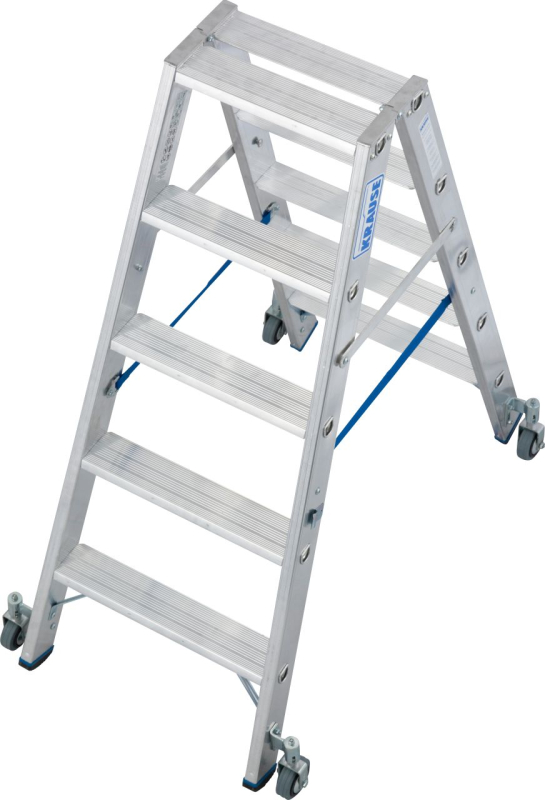 Krause Stabilo lépcsőfokos két oldalon járható gurítható létra 2x5 (124838)