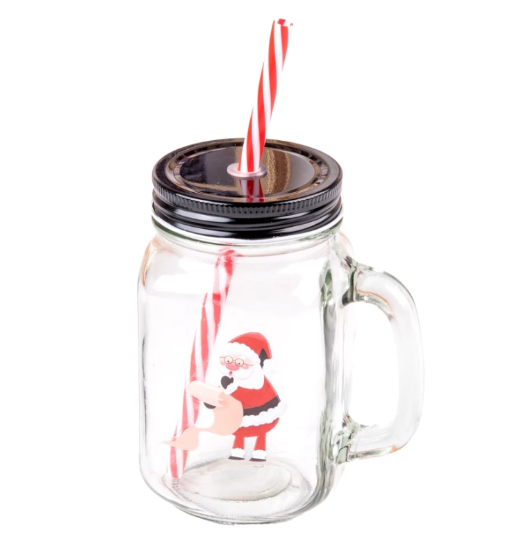 Perfect Home Bögre szívószállal karácsony-télapó (13290)