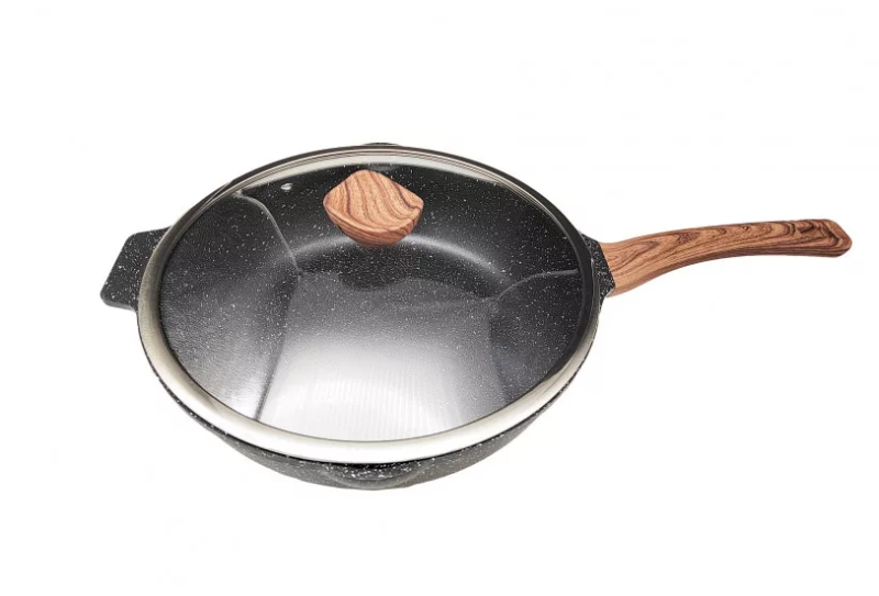 Bravo indukciós wok serpenyő fedővel, 24cm (B-4931)