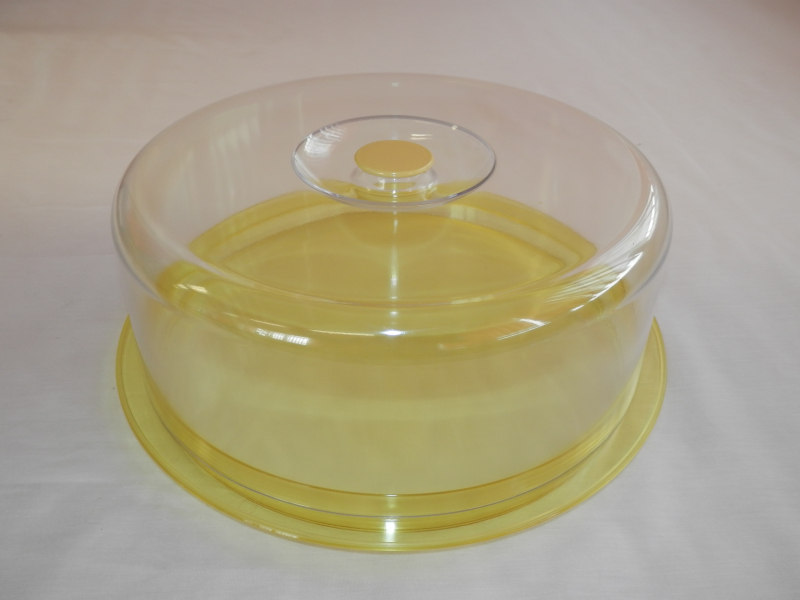 Nagy műanyag tortatartó és szendvicsbúra sárga (247)