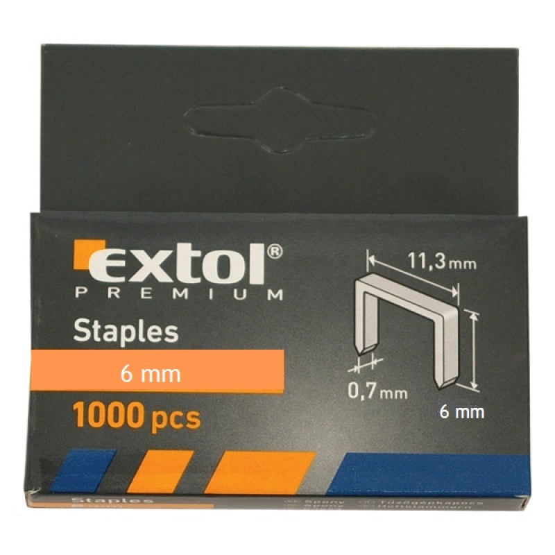 Extol Premium tűzőgépkapocs 6 mm, 1000 db (8852501)