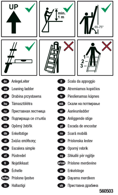 Krause Stabilo támasztólétrák címke, 5db (200204)
