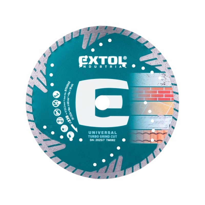 Extol Industrial gyémántvágó TURBO ipari korong 230×22,2×2,6mm (8703065)