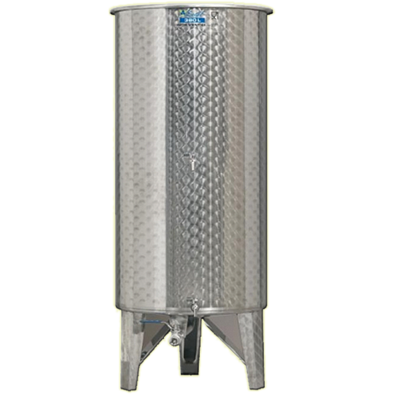 Inox 300 l-es bortartály, úszófedeles, paraffinos, 3 csappal (Zottel) (10480)