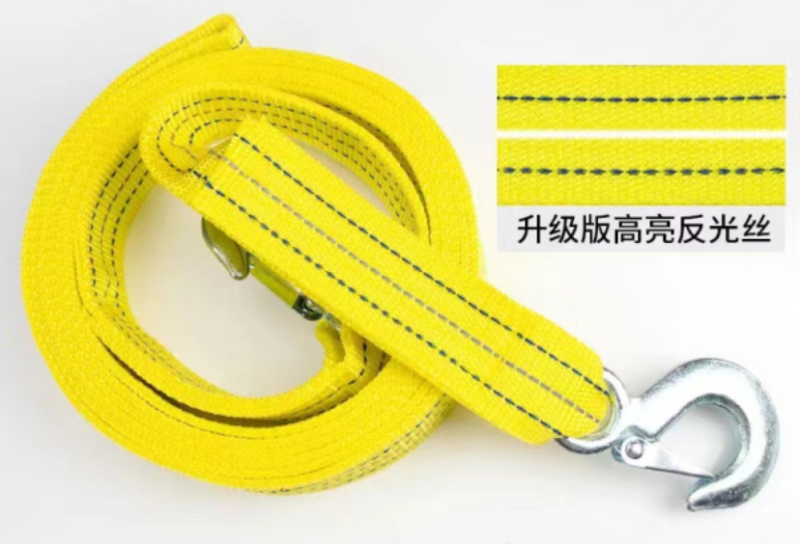 FA-W15443-2, 5T /4m hevederes vontatókötél, fényvisszaverő csíkkal