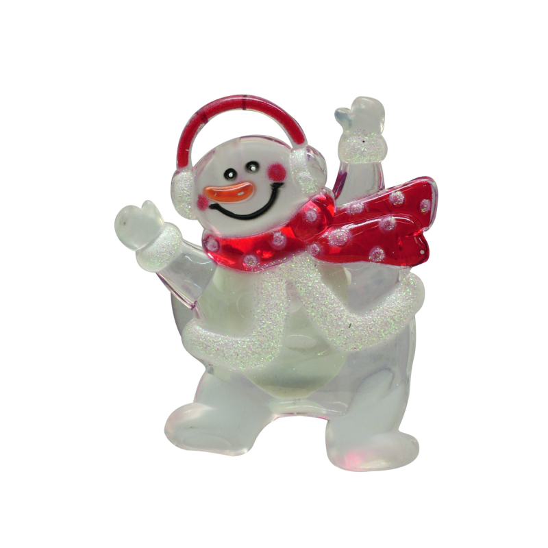Home LED-es ablakdísz, hóember, tapadókorongos (KID 322)