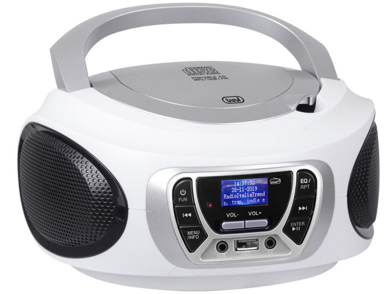 Trevi CMP 510 DAB hordozható boombox CD-lejátszó, fehér (15158)