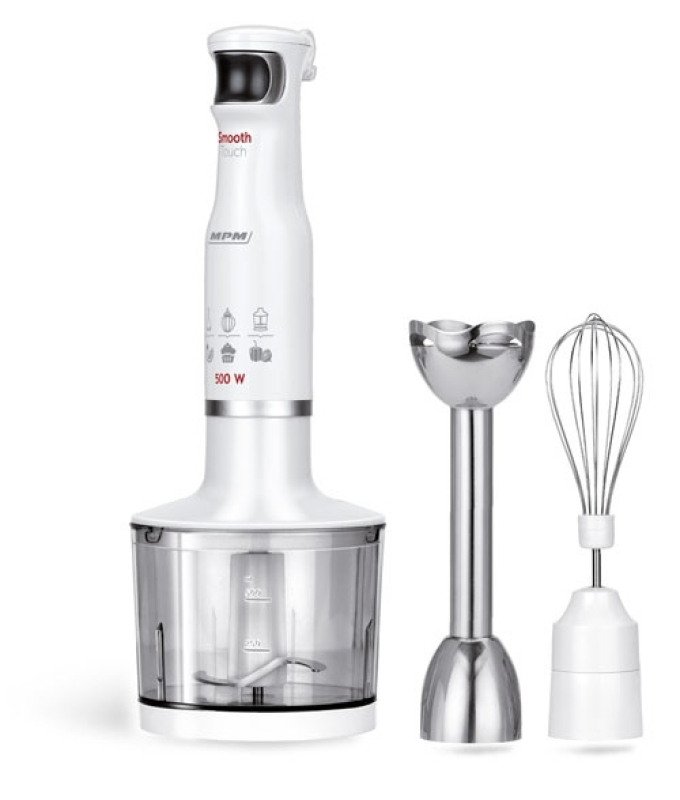 MPM Kézimixer szett 500W, habverő, 500ml tartály, apritóval (MBL-28)