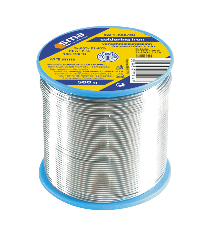 SMA forrasztóón, 1mm, 500g (SW 1/500)