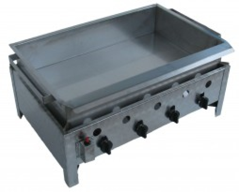 Négyégős asztali lángossütő készülék rozsdamentes serpenyővel PB-gáz üzemű (BGT-4 LRM)