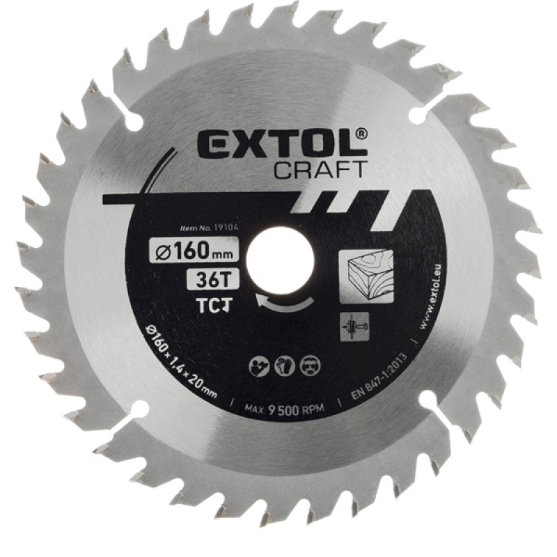 Extol Craft keményfémlapkás körfűrészlap 160x20 mm (19104)