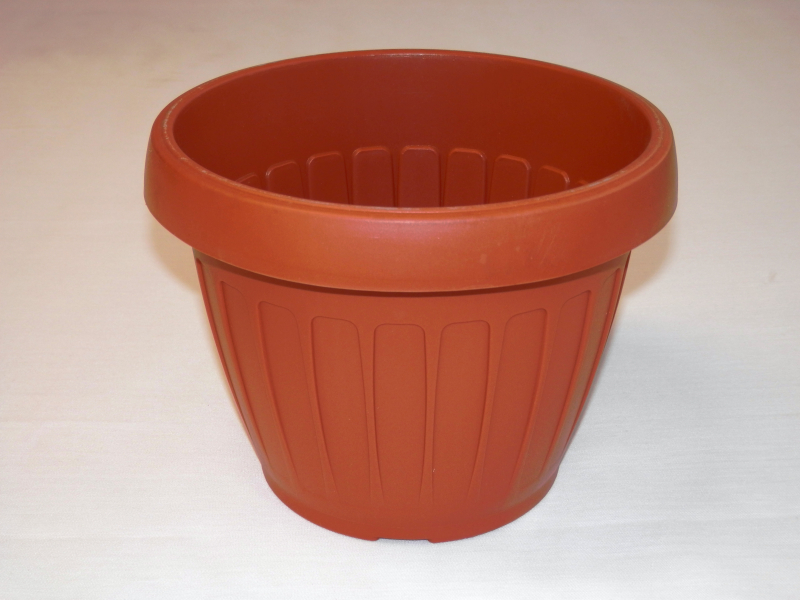 Virágtartó, hordó alakú, 50 cm, terrakotta műanyag (272)