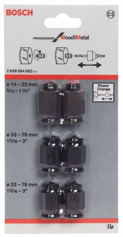 Bosch 6 részes átmeneti adapterkészlet (2608584682)