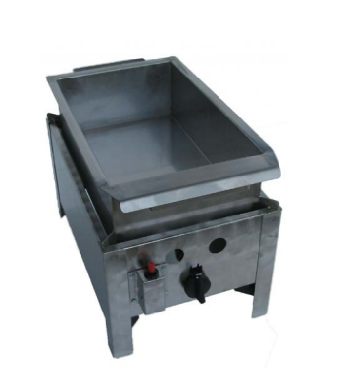 Egyégős asztali lángossütő készülék, rozsdamentes serpenyővel, PB-gáz üzemű (BGT-1 LRMO)