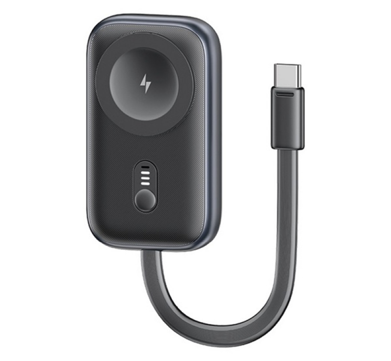 Usams vésztöltő (1200mAh, 2.5W, gyorstöltő, MagSafe, Apple Watch töltő, LED jelzés + fix Type-C kábe