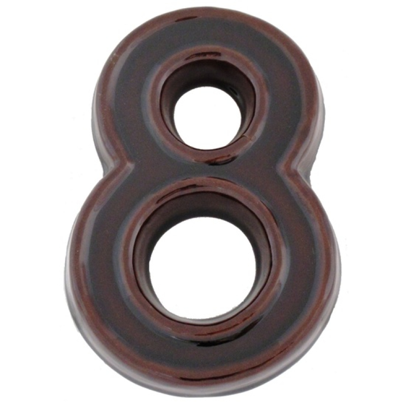 SB  kerámia házszám 8 barna 12cm (3970028)