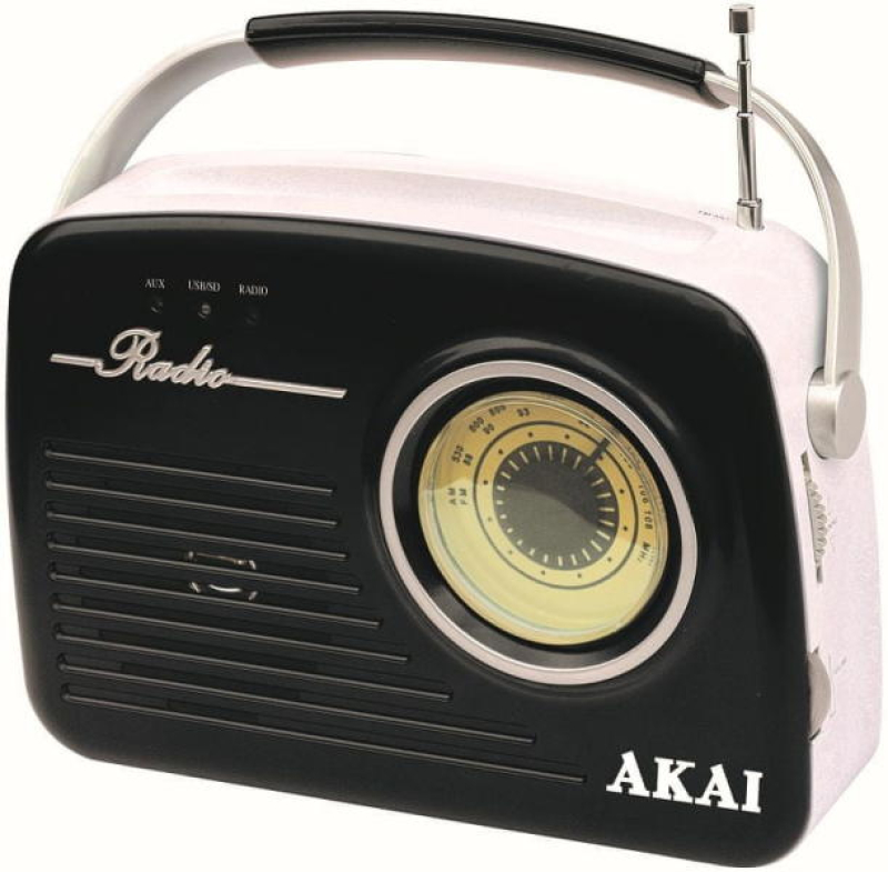 Akai analóg rádió USB és SD olvasóval (fekete) (APR-11B)