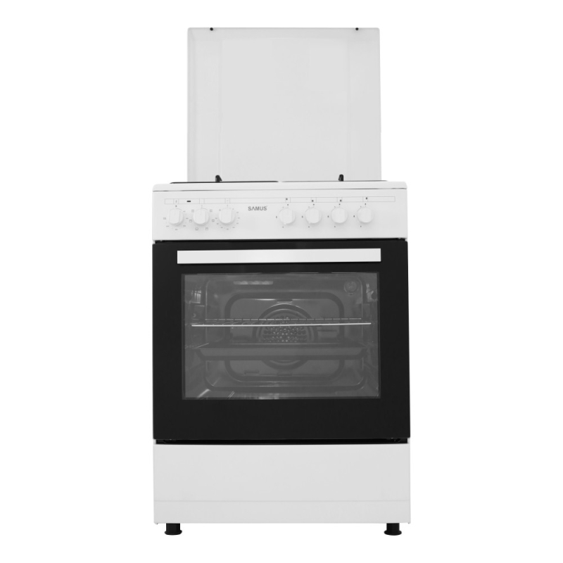 Samus (SM662AENSWH) kombinált tűzhely wok égővel, piezo, 60 cm, fehér