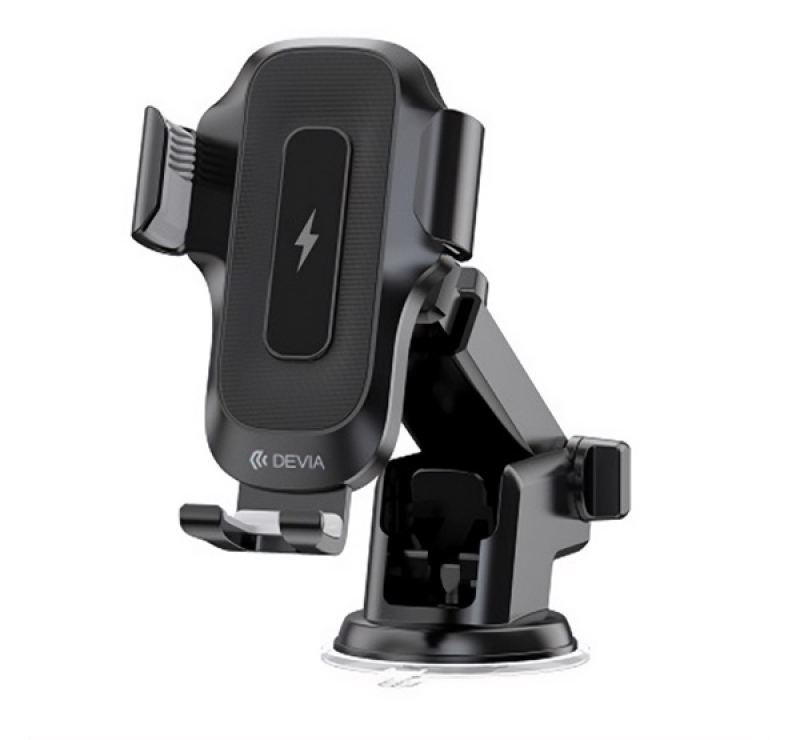 Devia SMART autós tartó (műszerfalra, szélvédőre, tapadókorongos, 15W, wireless, 360°, 4.7-6.9