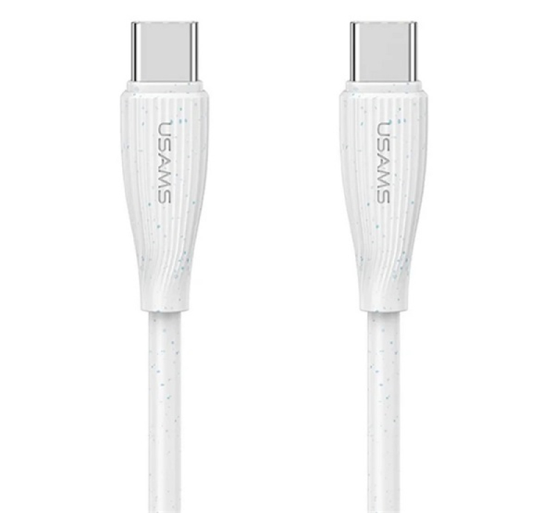 Usams GREEN SERIES adatkábel (USB - Type-C, 60W, gyorstöltő, 100cm) FEHÉR