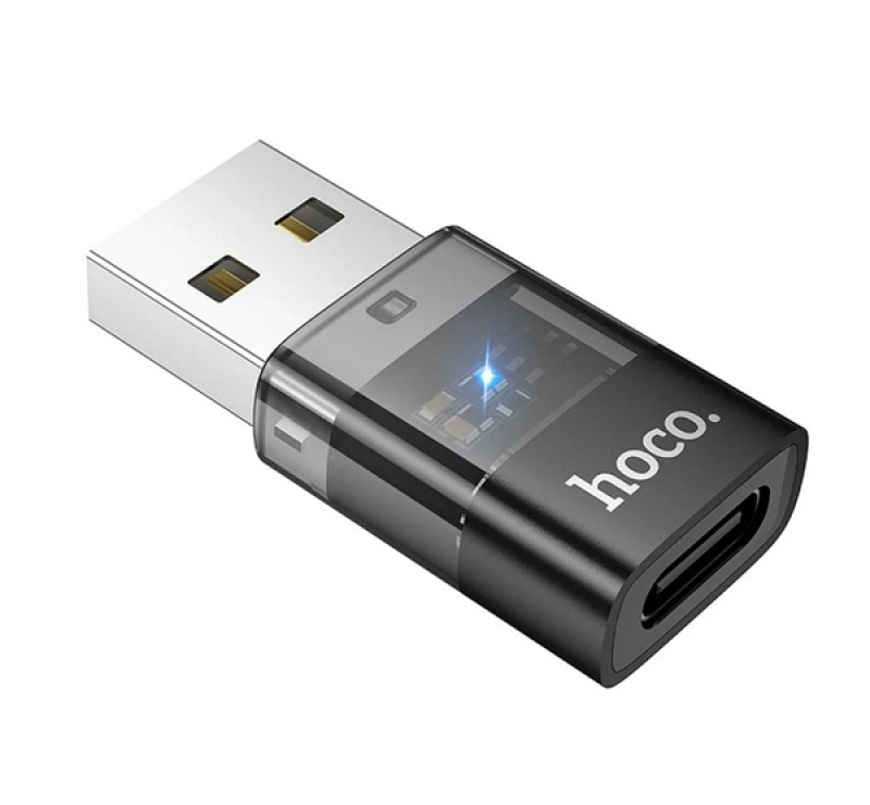 HOCO UA36C adapter (USB - Type-C aljzat, adatátvitel és töltés, OTG) FEKETE